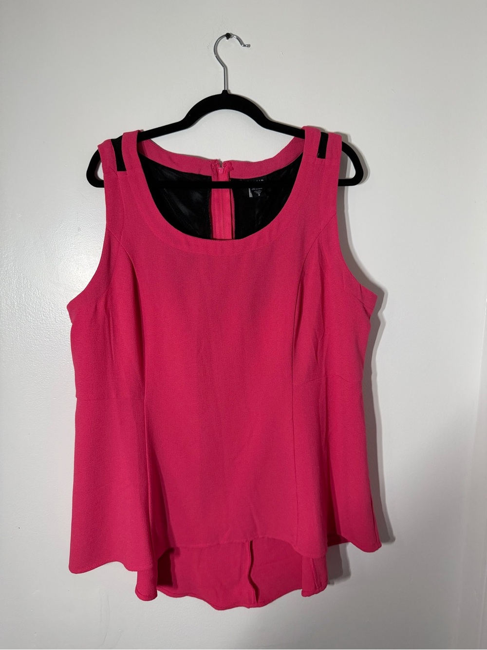 Torrid Size 2 Hot Pink Sleeveless Mesh Back Hi Low Blouse